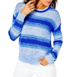 LILLY PULITZER XS Elannie Wool Blend Sweater Blue Grotto
Marled Ombré Stripe